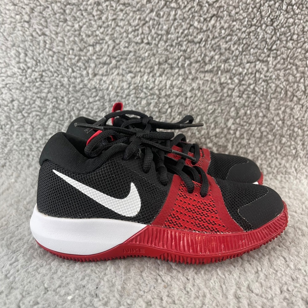 Nike Zoom Assersion Kids 10.5C Black Red Basketball Mid Top Shoes 918384-009 - Picture 4 of 9